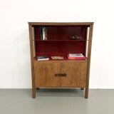 1950s Brazilian modernist library in exotic wood and lacquer.