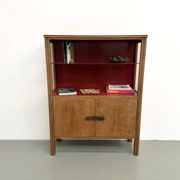 1950s Brazilian modernist library in exotic wood and lacquer.