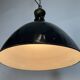 East German Black Enamel Factory Light by Lbd Veb Leuchtenbau Dresden, 1950