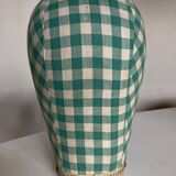 mannequin head milliner's hat gingham canvas 1960