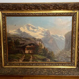 Old painting: oil on canvas - landscape