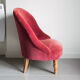 Fauteuil crapaud velours de soie