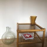 Table basse bambou et verre