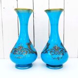 Pair of Baccarat Napoleon III opaline vases