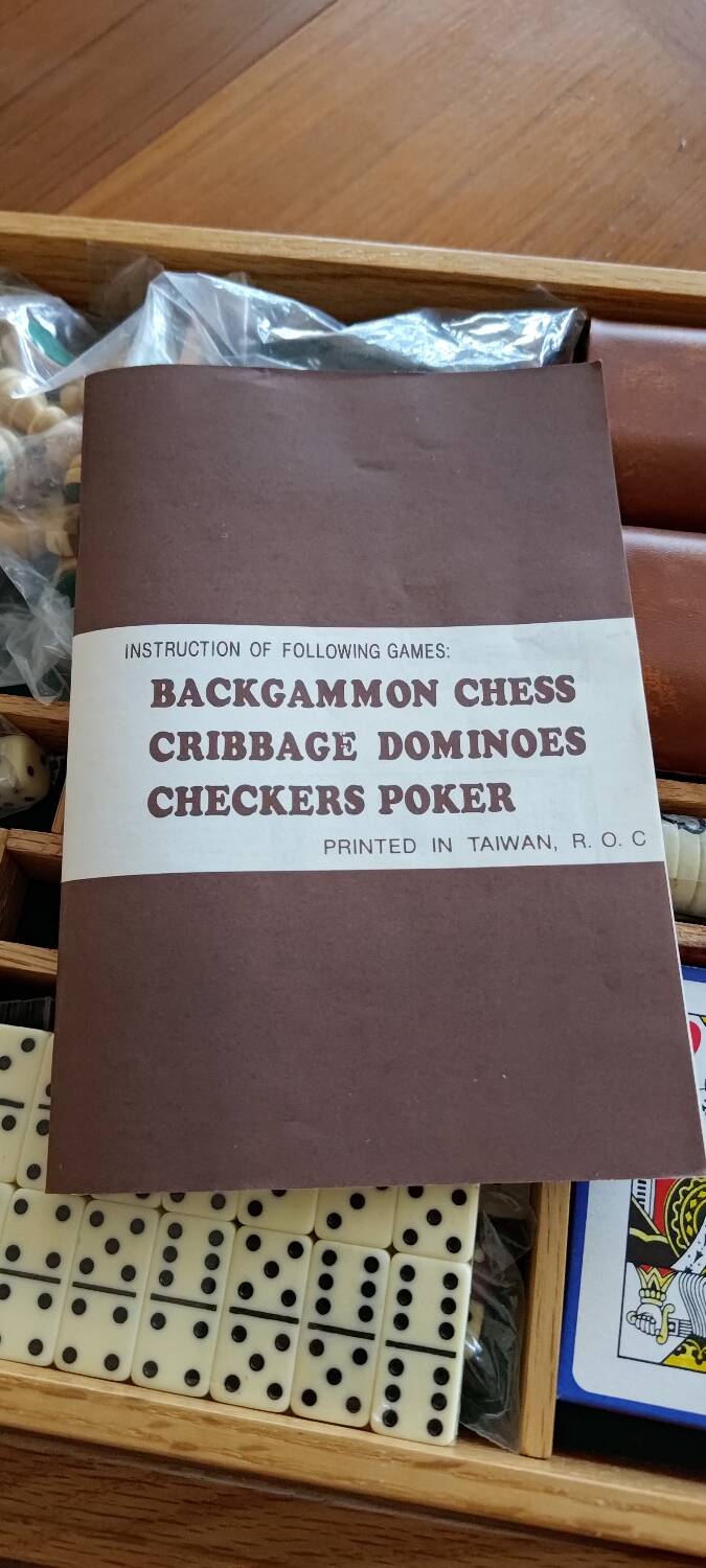 Wooden chess and backgammon set