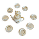 Antique coffee service in longwy porcelain – floral decoration and gilding –