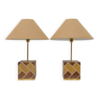 Pair of Liberty Era Italian Cementite Table Lamps