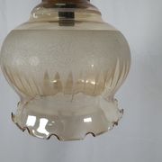 Lustre en verre travaillé et laiton