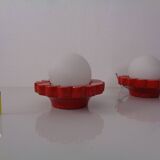 Pop Art Studio Ceramic & Glass Flower Wall Lamps, Germany, 1960s, Set of 2