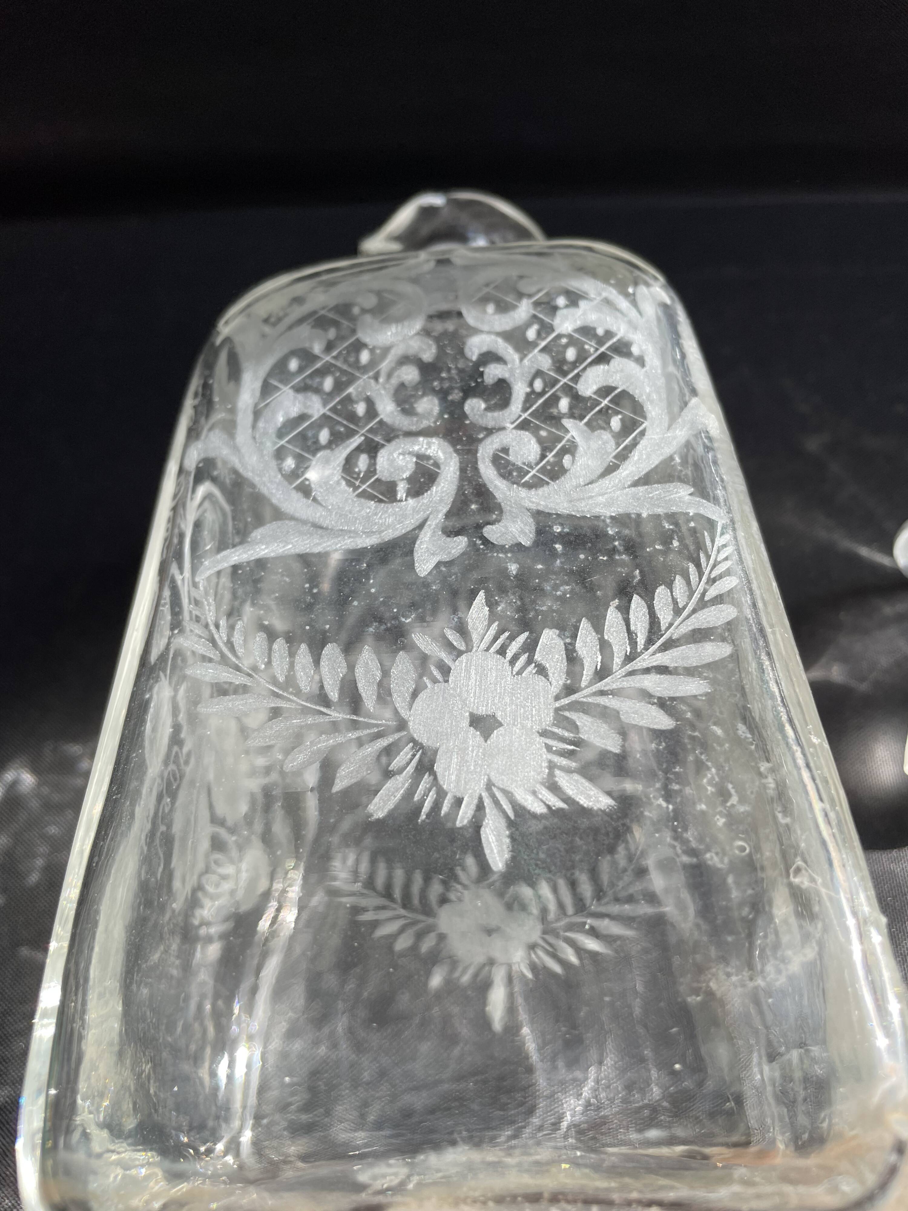 19th century engraved carafe
