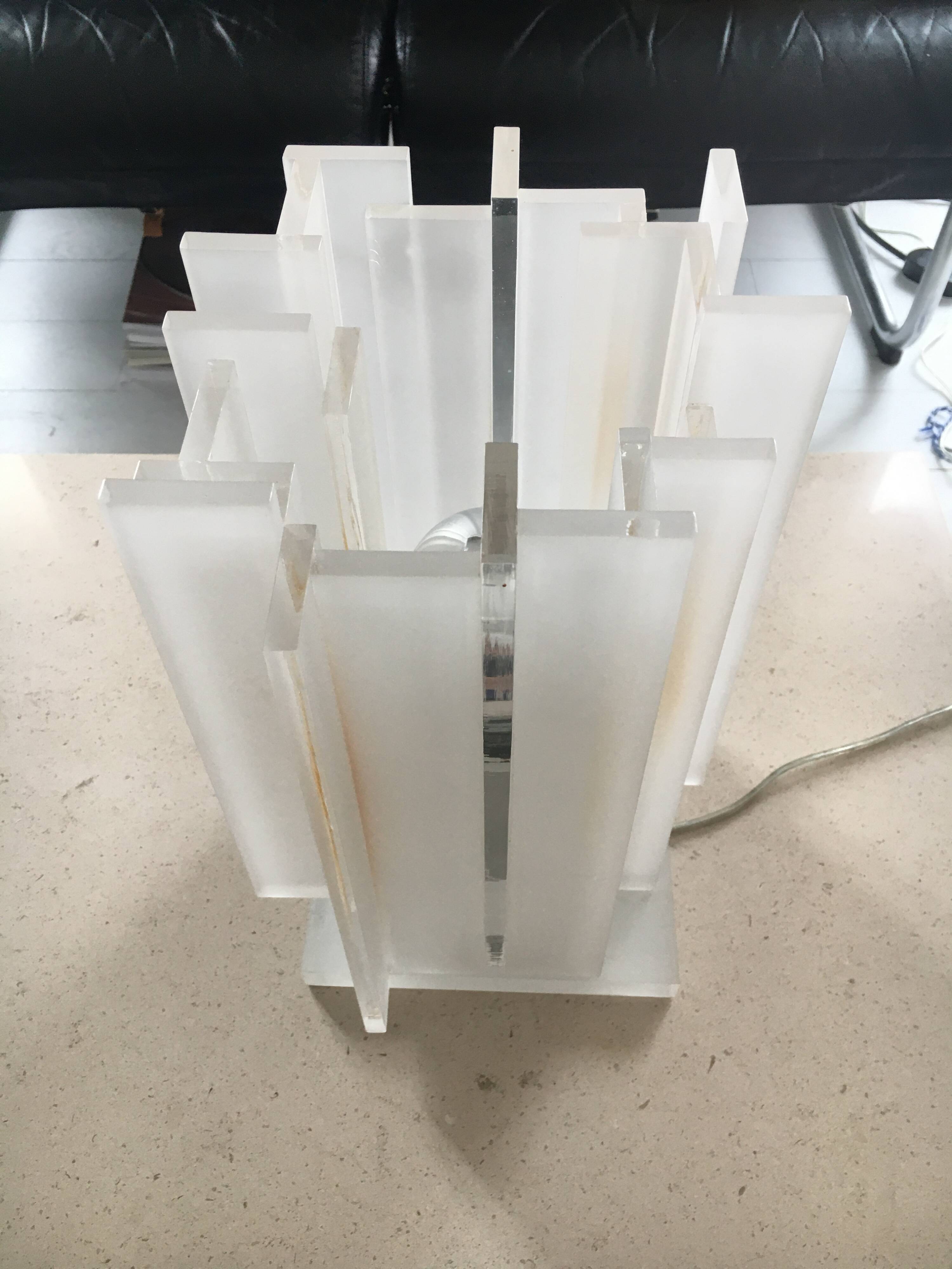 Gerhard Berg. Table lamp, "berg table", northern lighting, 1990s/2000s, plexiglass.