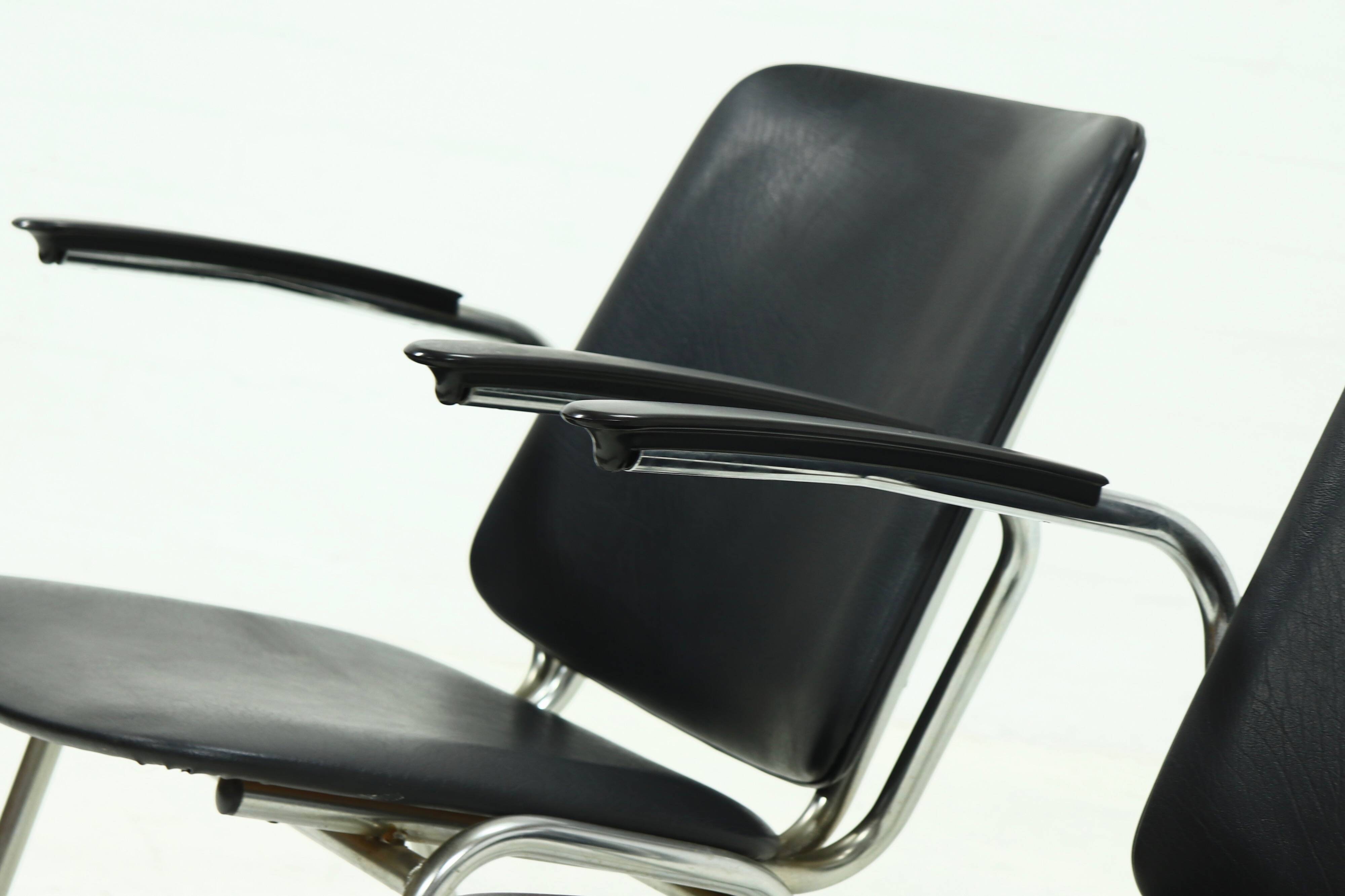 Set of 2 Tubular Armchairs by Gebroeders de Wit 1960s