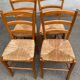 4 chaises de cuisine en bois massif paillées dossier échelle 1980