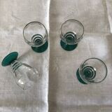 Set of 4 sweet wine glasses from the 1930s