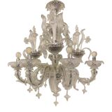 Murano-Style Chandelier in Clear Glass