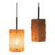 Vintage hexagonal glass and chrome pendant lamp from the 1960s.