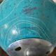 Globe vintage 1972 terrestre verre Taride tripode - 22 cm