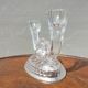 Pair candle holders vintage crystal Buder double torches