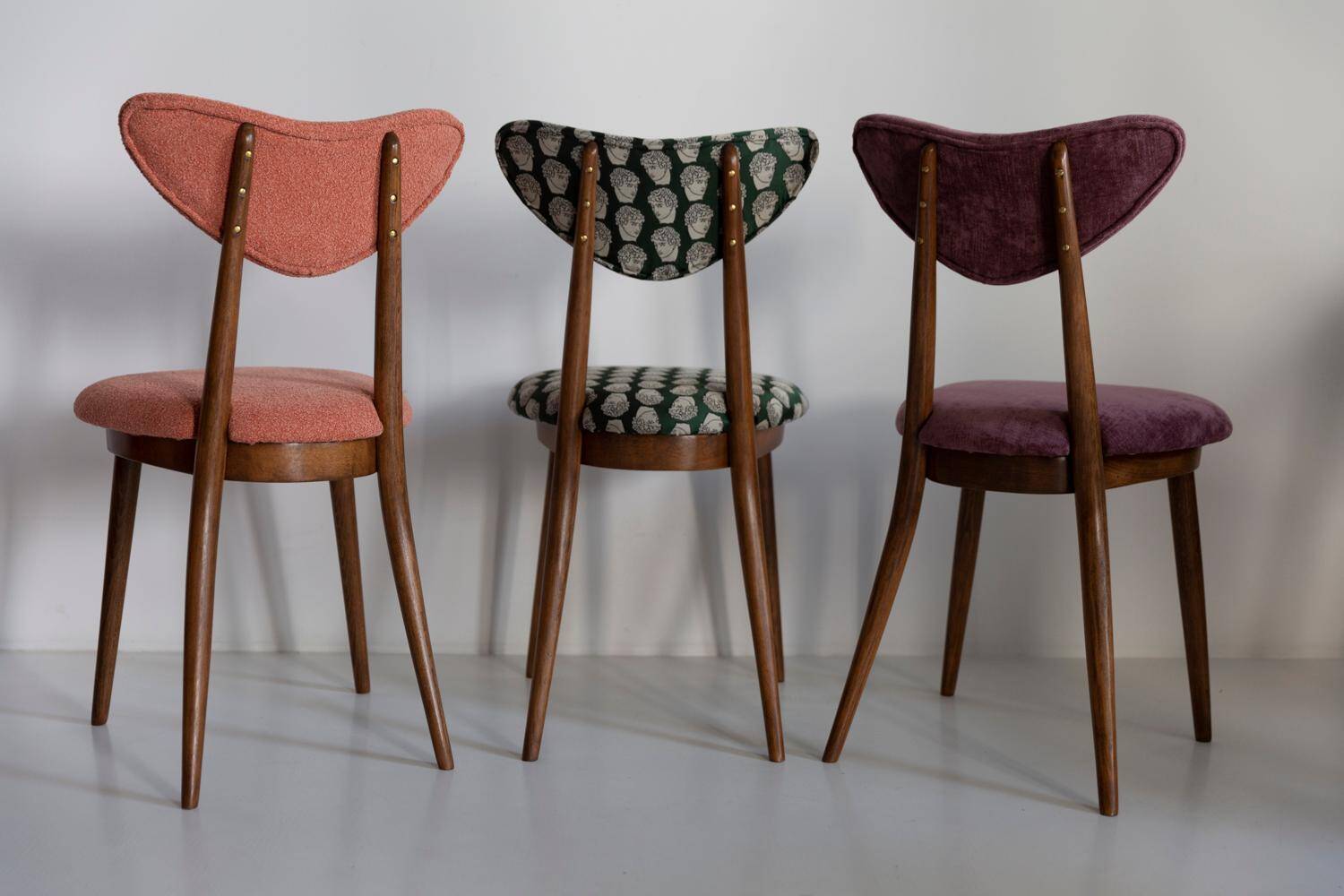 Vintage Heart Chair in Orange Velvet, Europe, 1960s