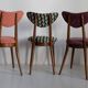Vintage Heart Chair in Orange Velvet, Europe, 1960s