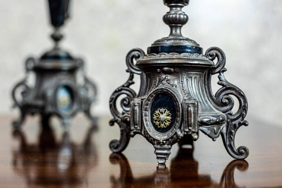 19th-Century Four-Armed Candleholders, 1890s, Set of 2
