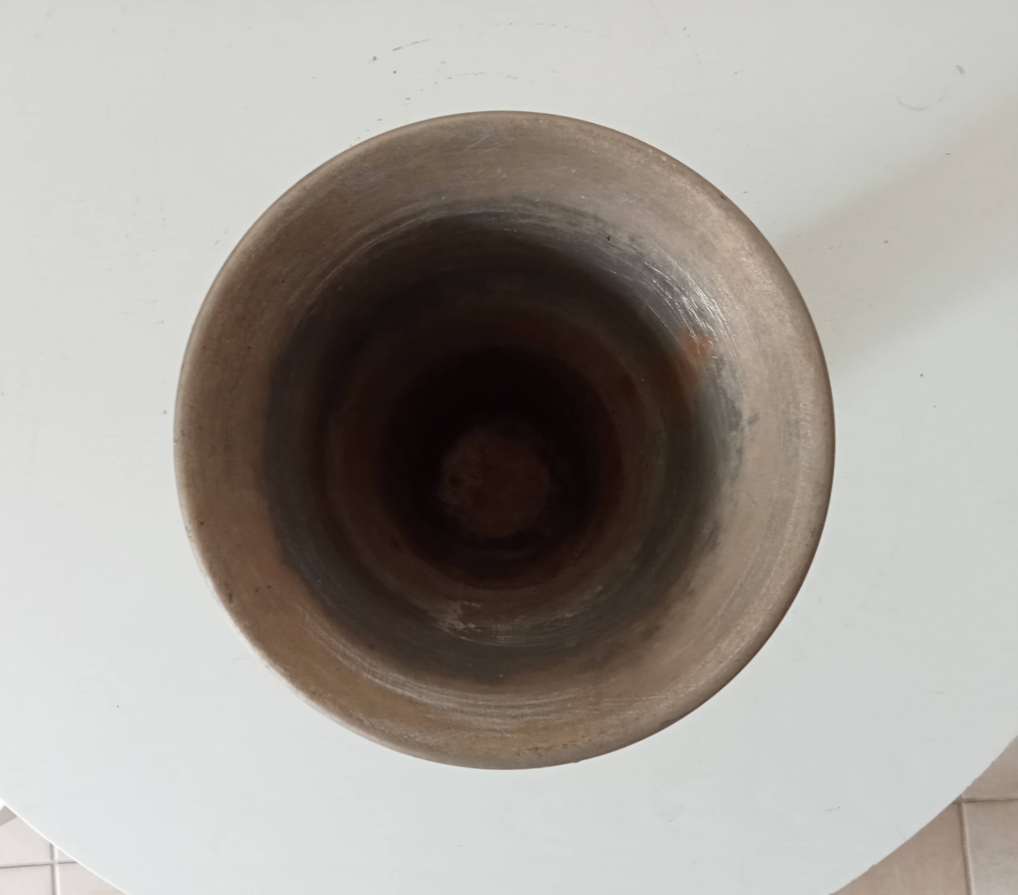 Antique aluminum cemetery vase