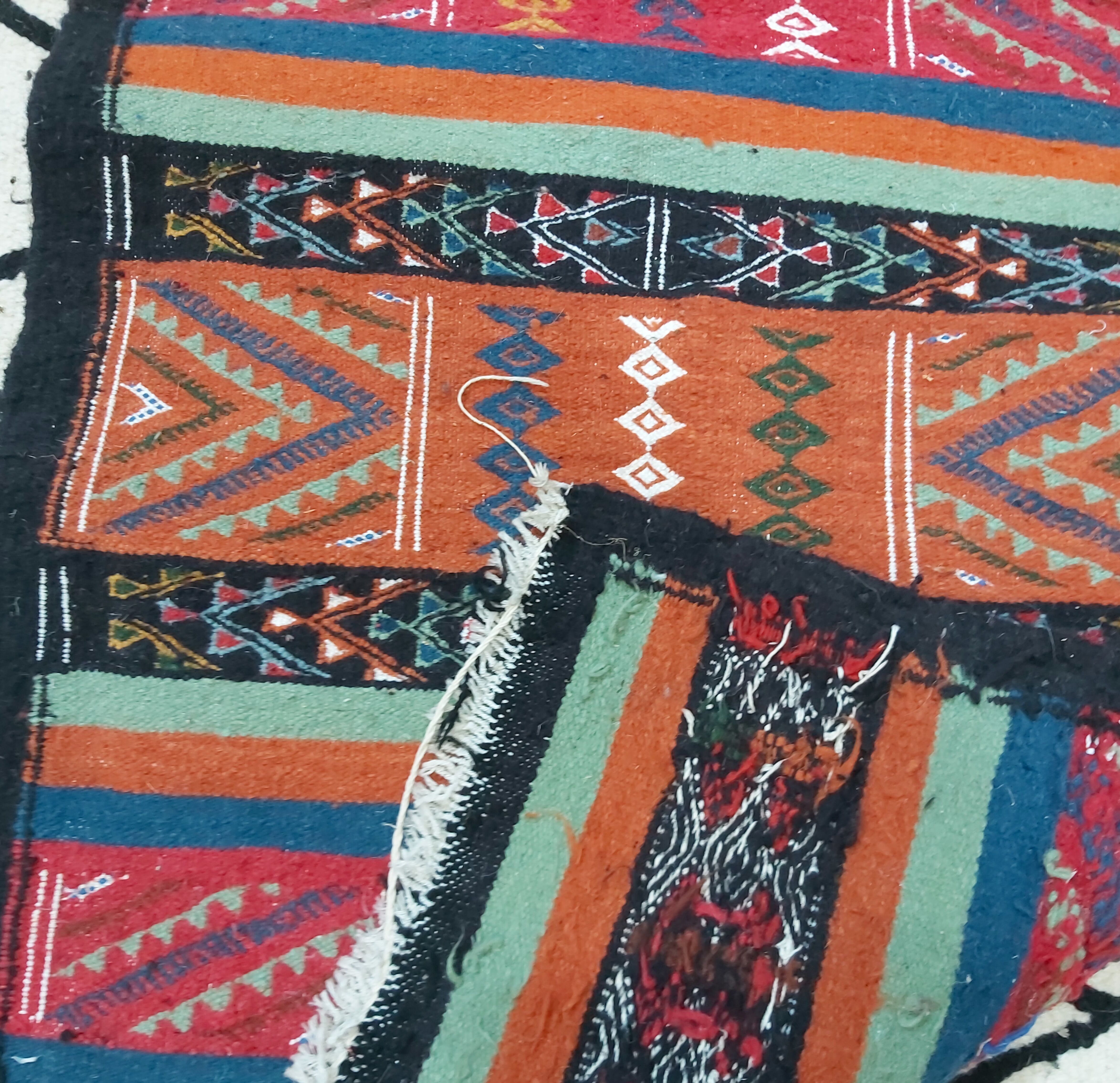Traditional handmade multi-colored kilim rug