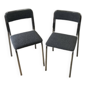 Paire de chaises chromées vintage
