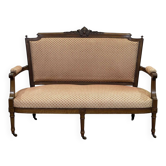 Early 20th century Louis XVI style walnut bench