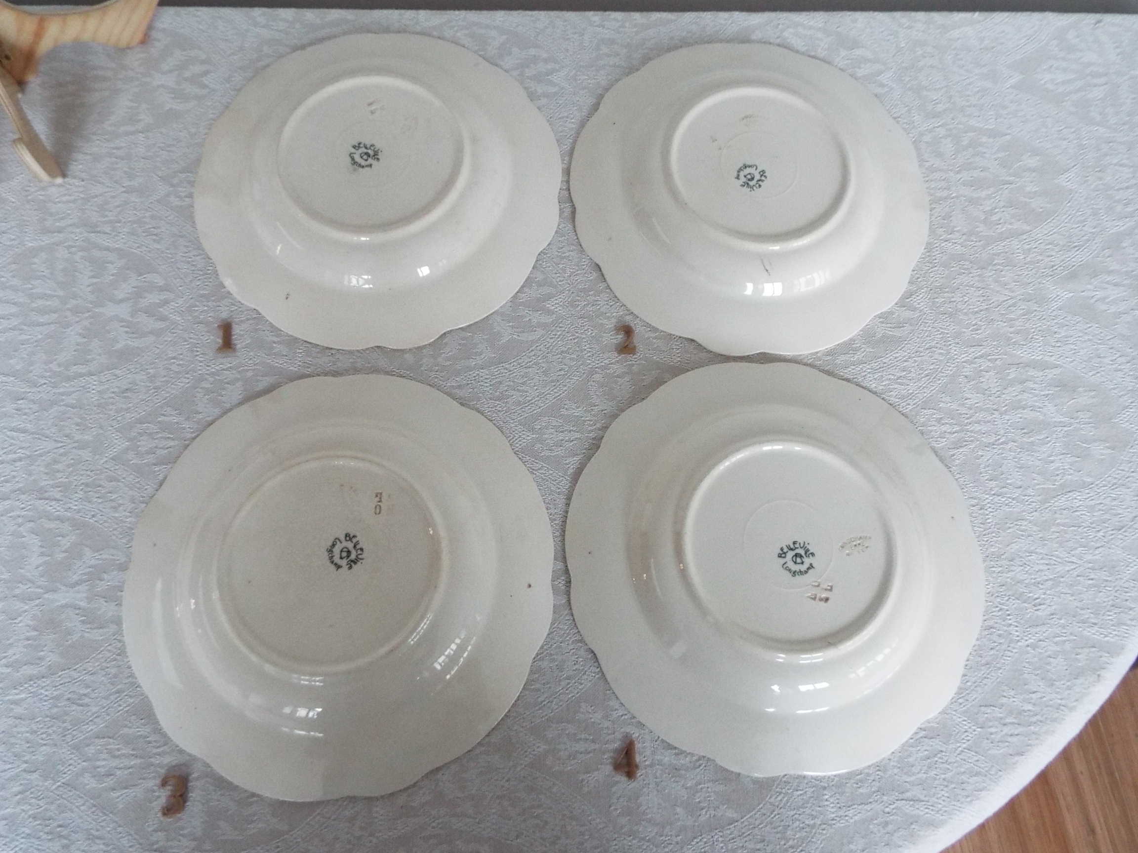 4 semi-hollow plates iron earth Longchamp