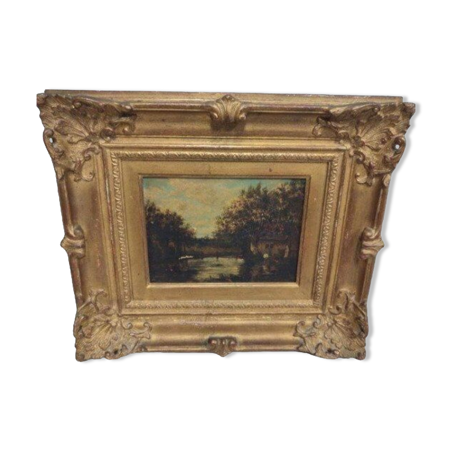 Painting barbizon school xix th century