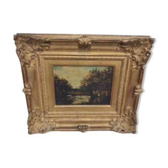 Painting barbizon school xix th century