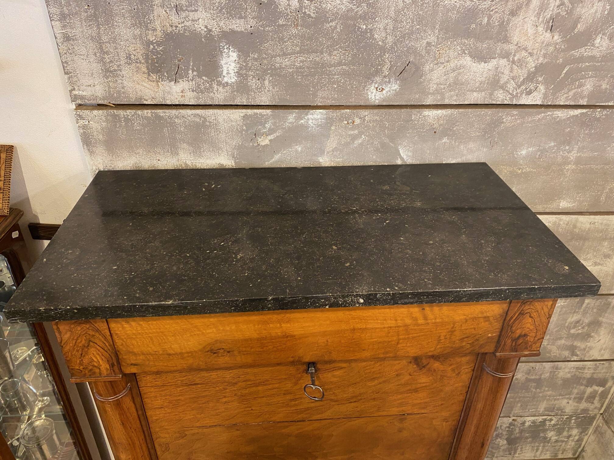 Louis xvi style secretary in walnut late 19th c. with drawers