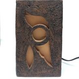 Brutalist ceramic lamp with stylized bird decor