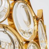 Brass and crystal chandelier designed by Sciolari for Palwa, Germany, 1970s.