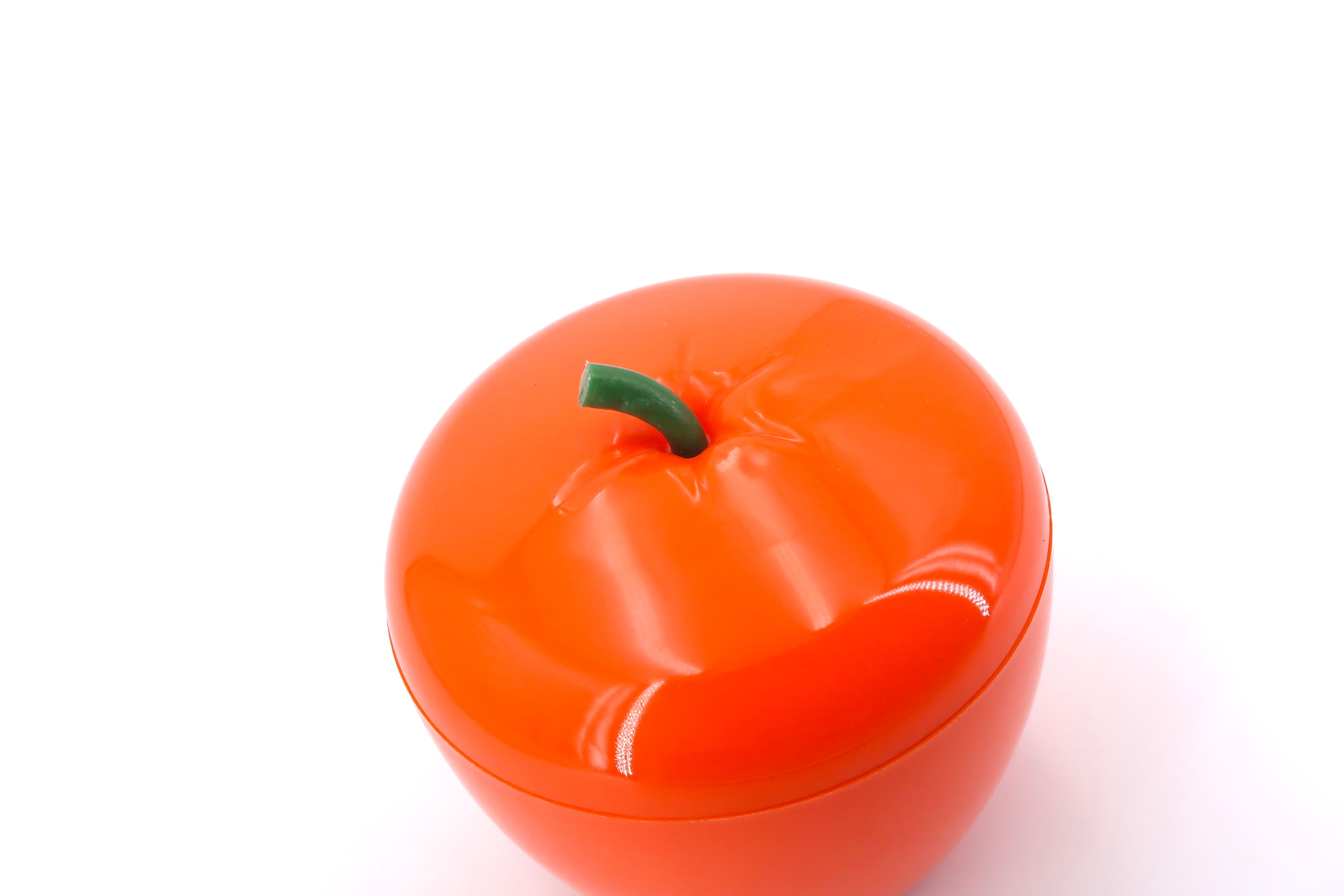Pomme à glaçons orange en plastique, années 70