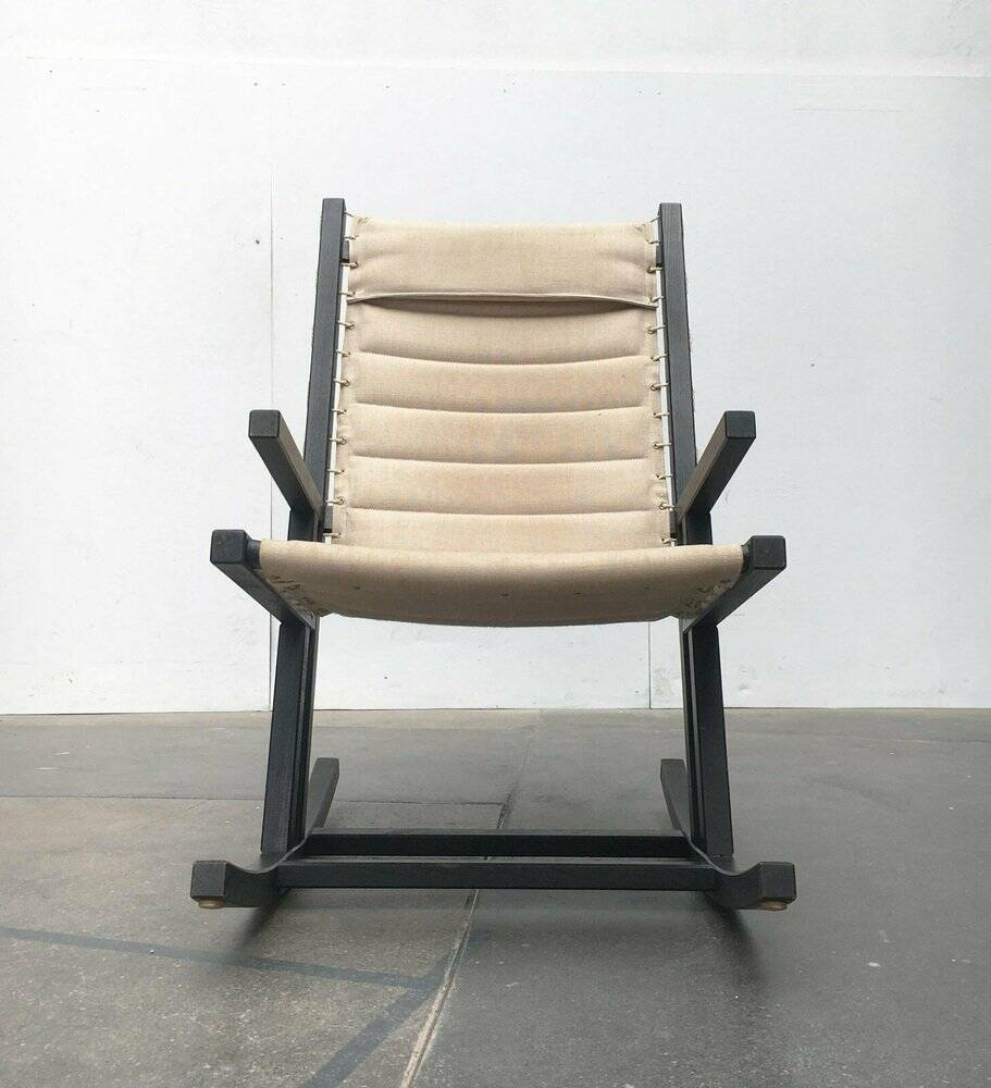 Mid-century German minimalist Safari rocking chair by Casala, 1960s.