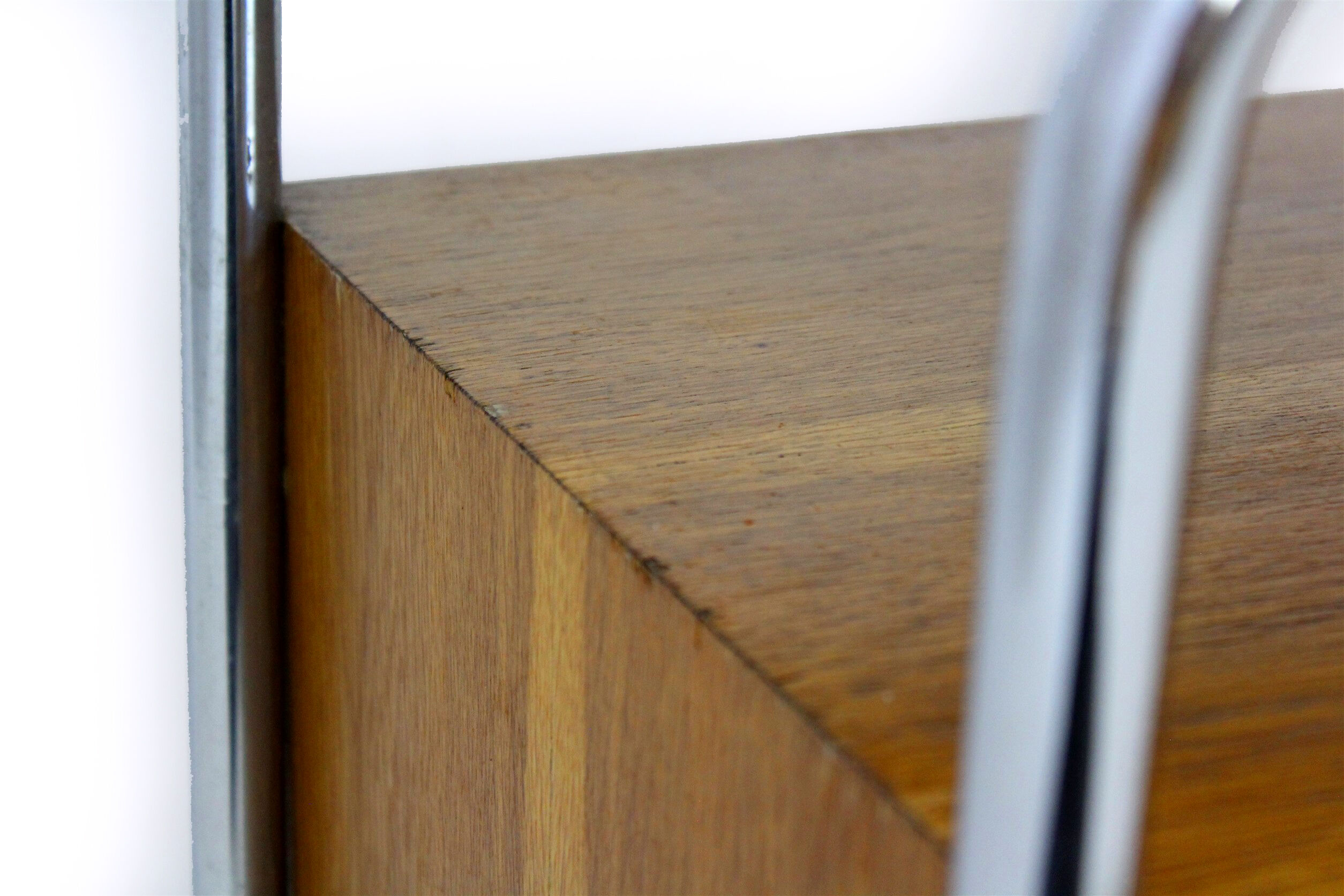 Bauhaus bedside table in chromed tubular steel, 1940s