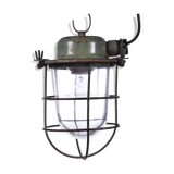Industrial cage lamp green