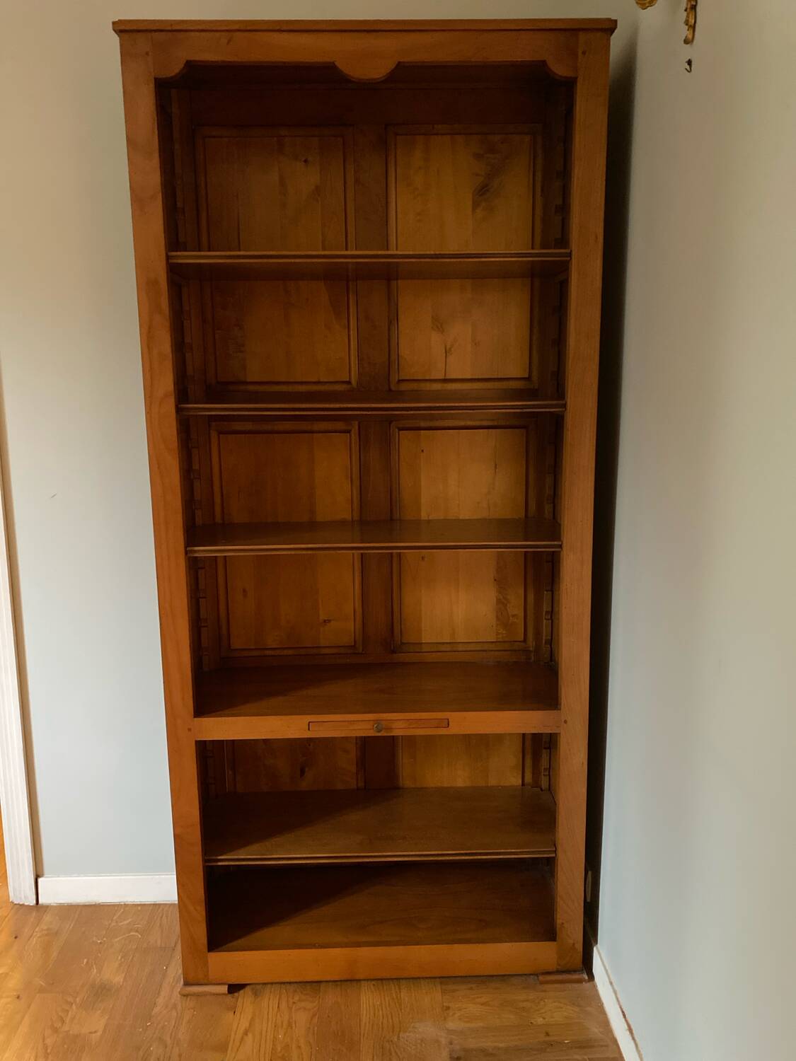 5-shelf solid wood bookcase