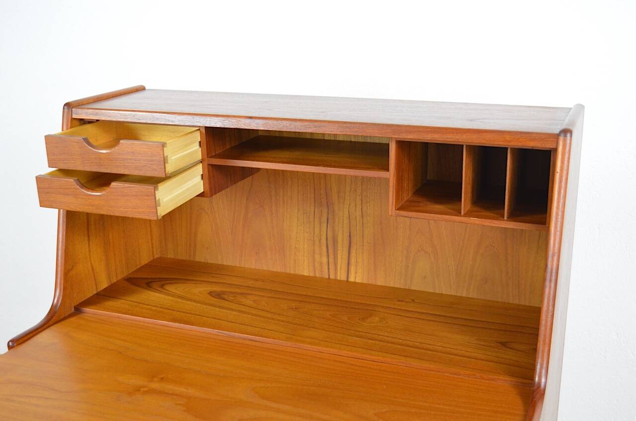 Danish Teak Secretary by Arne Wahl Iversen, Vinde Mobelfabrik Edition 1
