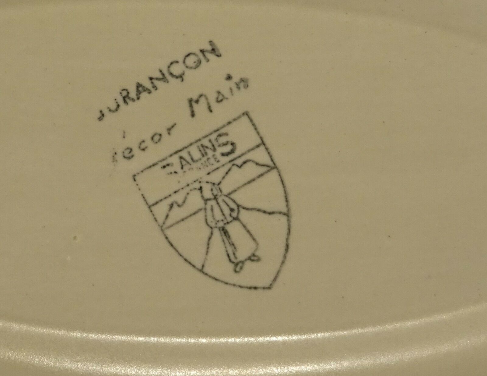 Ravier earthenware Salins décor Jurançon painted vintage hand