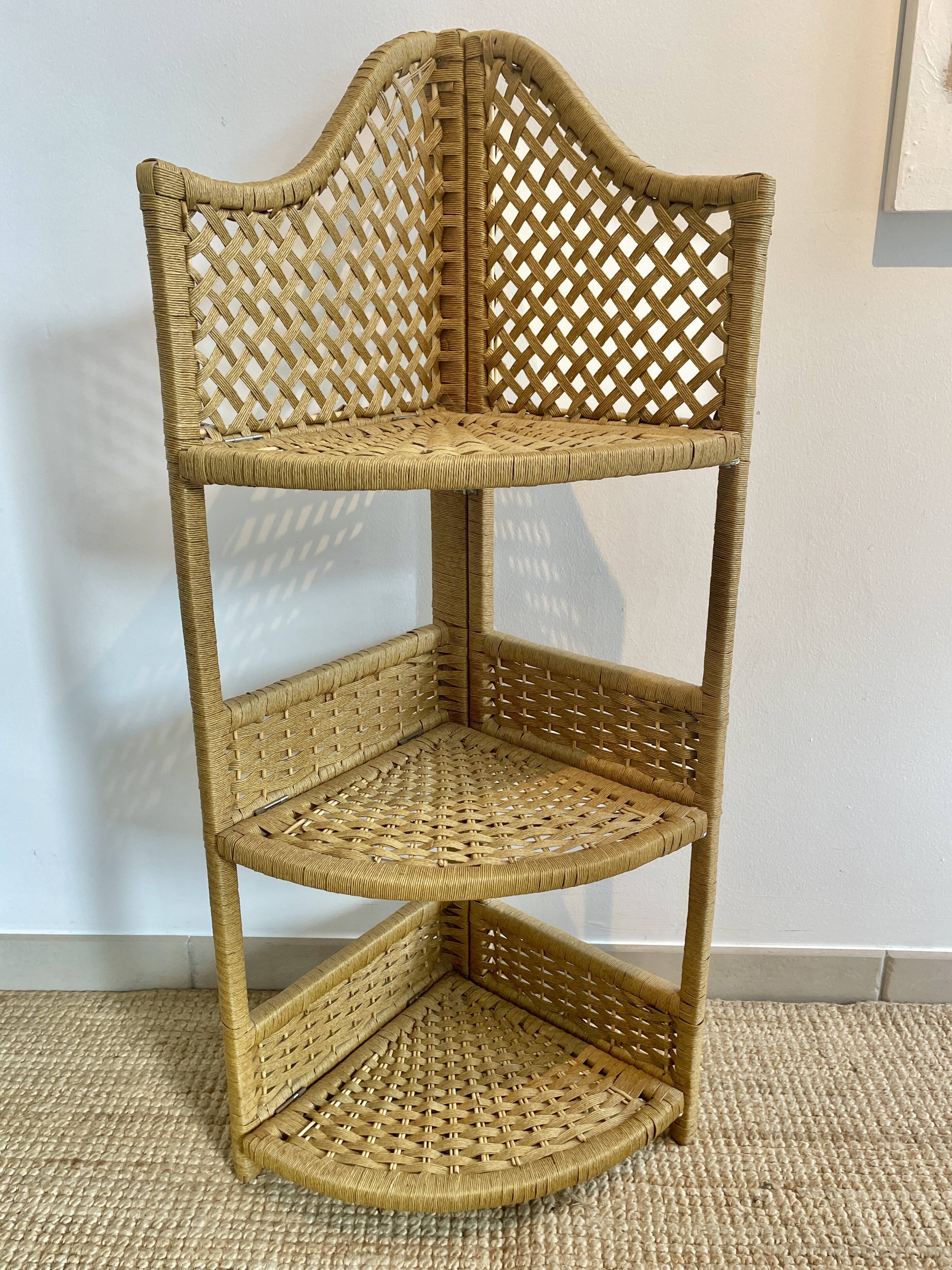 Folding rope corner, 70s corner shelf