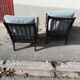 Pair of armchairs year 50 blue fabric