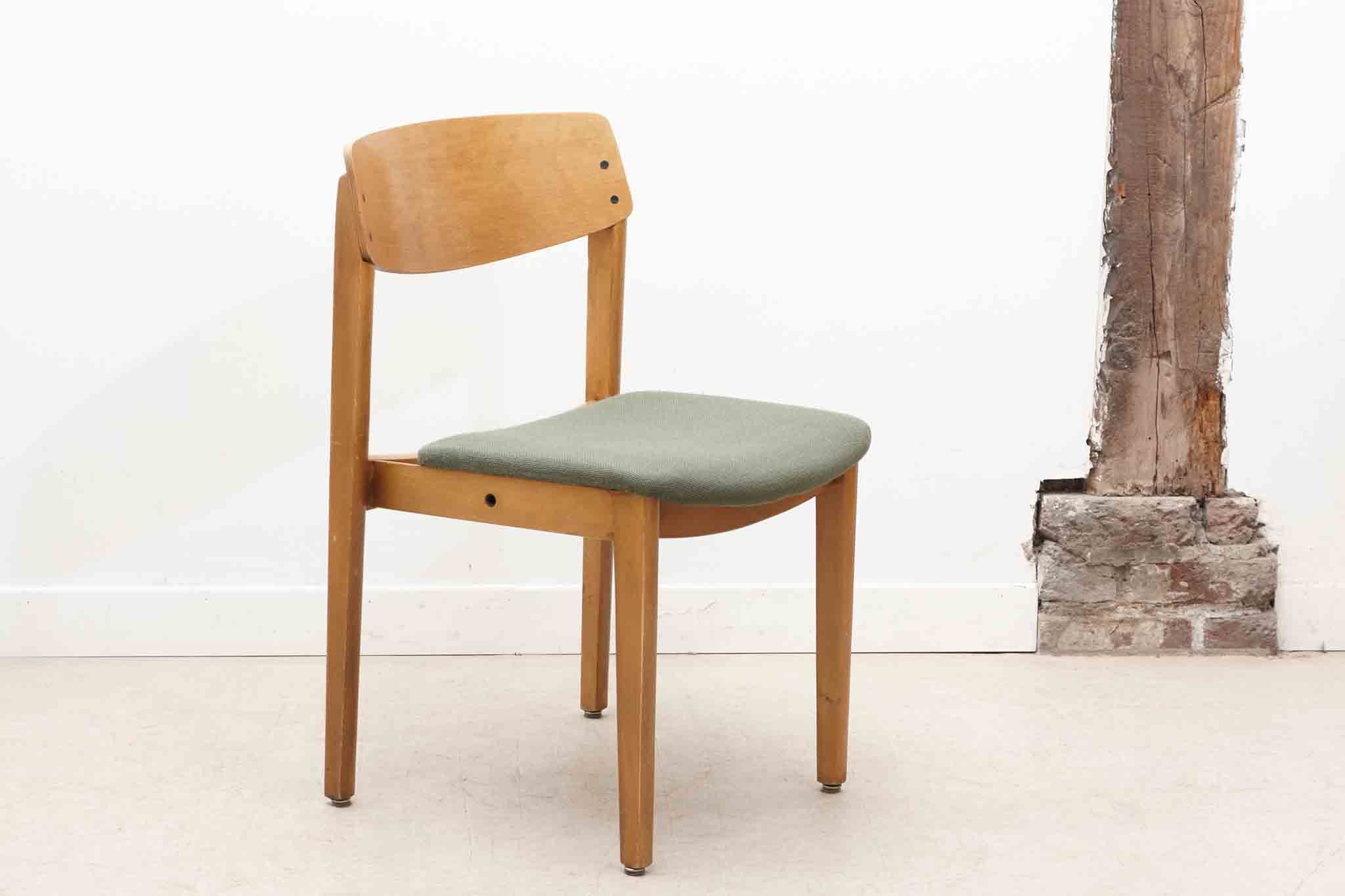 Scandinavian style bistro chair in oak and green