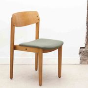 Scandinavian style bistro chair in oak and green