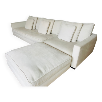 Long Island Roche Bobois sofa 3 places and its ottoman