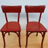 4 red chairs bistro Baumann