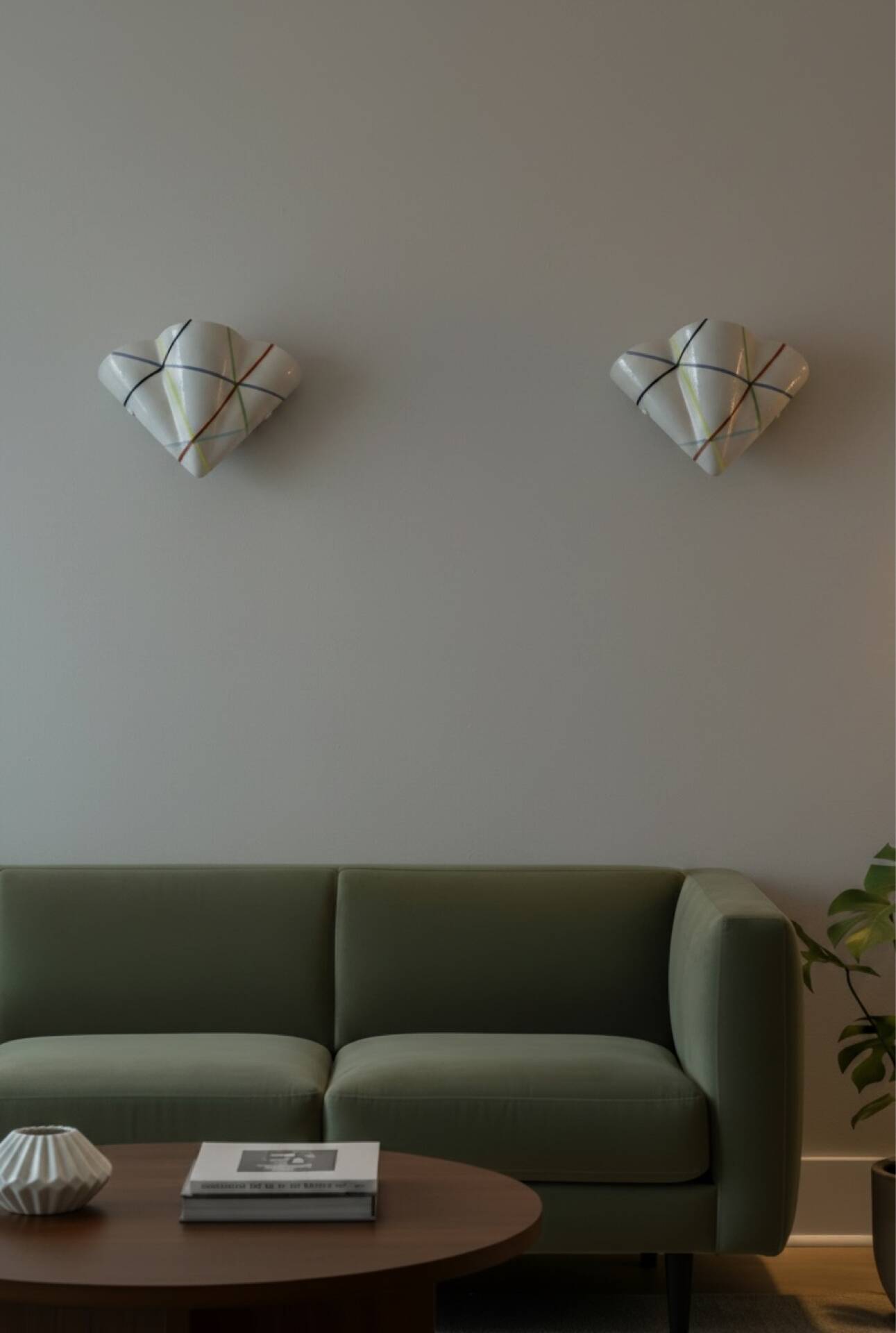 Set of Three Geometric Murano Glass Wall Sconces, Italy, 1980s