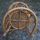 Small round rattan children's chair, vintage 70s